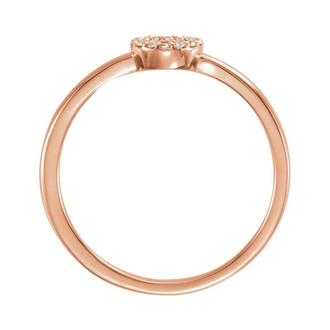 14k Rose Gold .06 CTW Diamond Circle Stackable Ring, Size 7