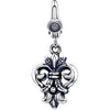 17.00x11.00 mm Fleur-De-Lis Charm in Sterling Silver