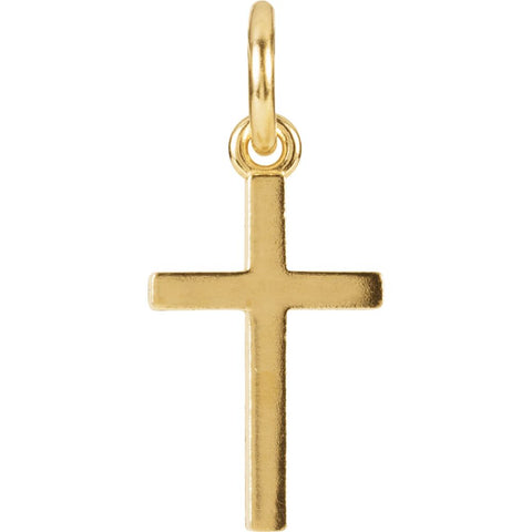 14k Yellow Gold Cross Charm with Jump Ring