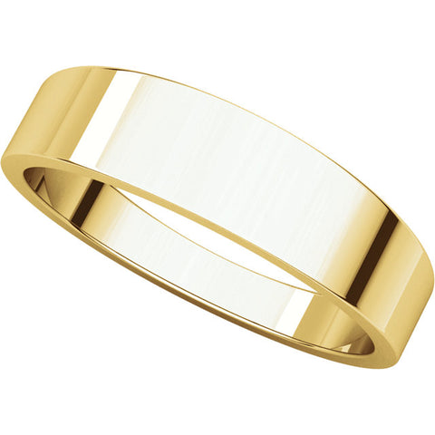 14k Yellow Gold 5mm Flat Tapered Band, Size 10