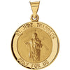 18.25 mm Hollow Round St. Jude Thaddeus Medal in 14K Yellow Gold
