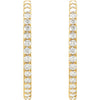 14k Yellow Gold 3 CTW Diamond Hinged Inside-Outside Hoop Earrings