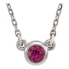 Sterling Silver Imitation Pink Tourmaline 16-inch Necklace