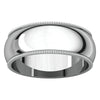 10k White Gold 7mm Milgrain Band, Size 13