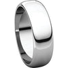 Sterling Silver 6mm Half Round Band, Size 15.5