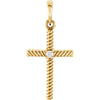 14K Yellow Gold 0.015 CTW Diamond Cross Pendant