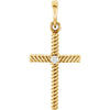 14K Yellow Gold 0.015 CTW Diamond Cross Pendant