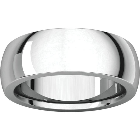 14k White Gold 7mm Heavy Comfort Fit Band, Size 9