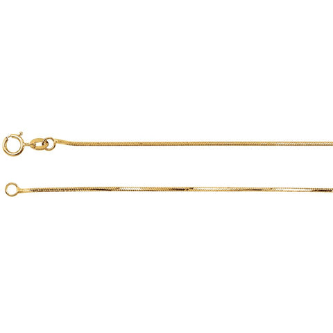14k Yellow Gold .75mm Diamond Cut Snake 20" Chain