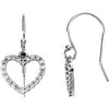 1/5 CTW Diamond Heart Earrings in 14K White Gold