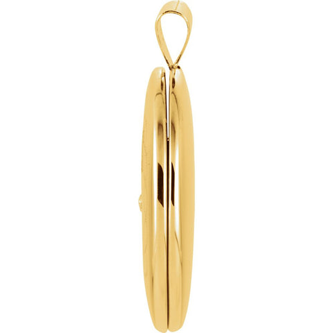 14k Yellow Gold .01 CTW Diamond Oval Locket