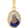 14k Yellow Gold 13x10mm St. Jude Hand-Painted Porcelain Medal