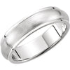Comfort-Fit Design Wedding Band Ring in 14k White Gold ( Size 12 )