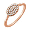 14k Rose Gold 1/5 ctw. Diamond Oval Cluster Ring, Size 7