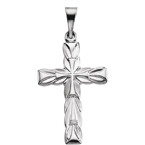 14k White Gold Cross Pendant