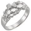10.00X15.00 mm Men's Nugget Ring Mounting in 14k White Gold ( Size 10 )