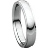 14k White Gold 4mm Comfort Fit Edge Band , Size 7