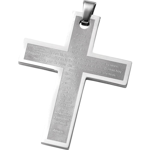 Joyas Alternativas™ Stainless Steel Cross Pendant with Padre Neustro Prayer