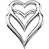 Double Heart Pendant Slide in 14k White Gold