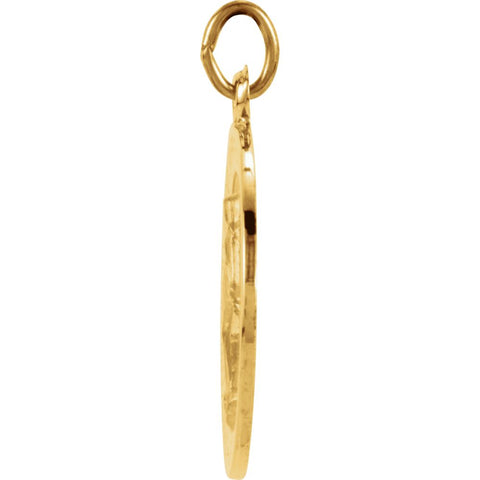 14k Yellow Gold 18mm Miraculous Medal