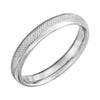 14k White Gold 4mm Knurl Design Comfort-Fit Wedding Band for Men, Size 11