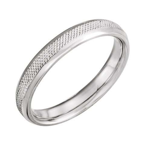 14k White Gold 4mm Knurl Design Band Size 10