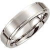 Dura Cobalt Wedding Band Ring with Satin Finish and Ridges (Size 7 )