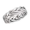 Handwoven Wedding Band Ring in 14k White Gold ( Size 10 )
