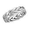 Bridal Hand Woven Wedding Band Ring in 14k White Gold ( Size 10.5 )