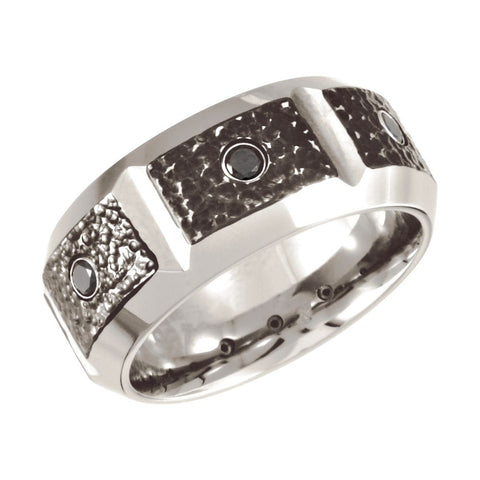 Cobalt 9mm Black Diamond & Black PVD Design Band 10