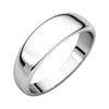 06.00 mm Half Round Tapered Band in 14K White Gold ( Size 6.5 )