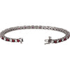 14k White Gold Ruby & 2 1/3 CTW Diamond 7.25" Bracelet