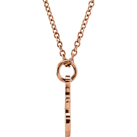 14k Rose Gold Tiny Posh Petite Anchor 16-18" Necklace