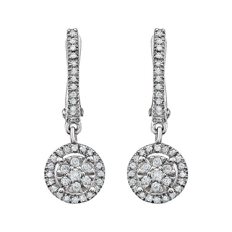 14k White Gold 1/3 CTW Diamond Earrings