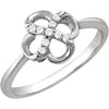 Sterling Silver 0.08 ctw. Diamond Ring, Size 7