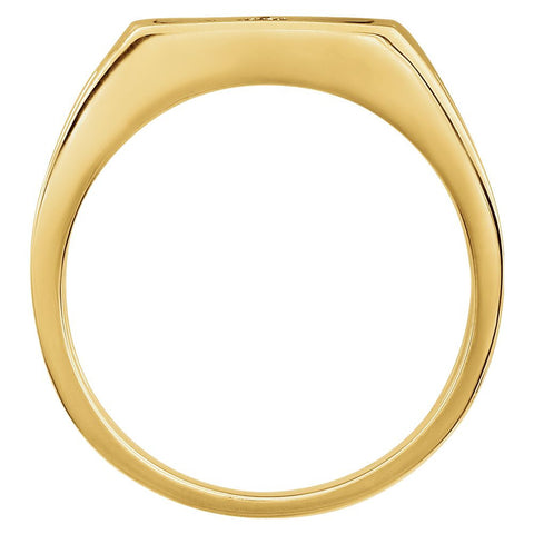 14k Yellow Gold Men's Onyx & .004 CTW Diamond Ring , Size 10