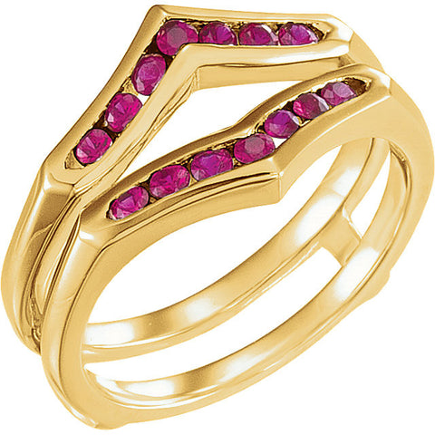 14k Yellow Gold Ring Guard, Size 7