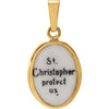 14k Yellow Gold 13x10mm St. Christopher Hand-Painted Porcelain Medal