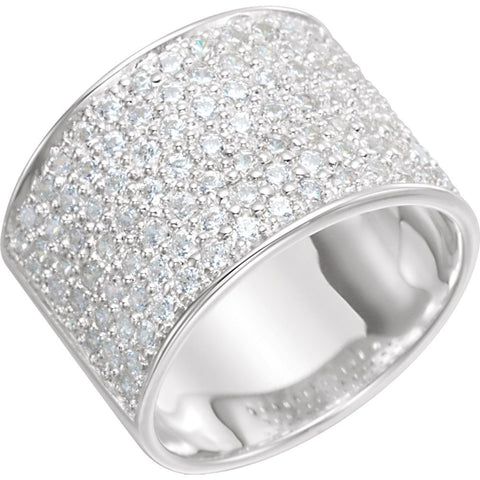 Sterling Silver Micro Pavé Ring, Size 8
