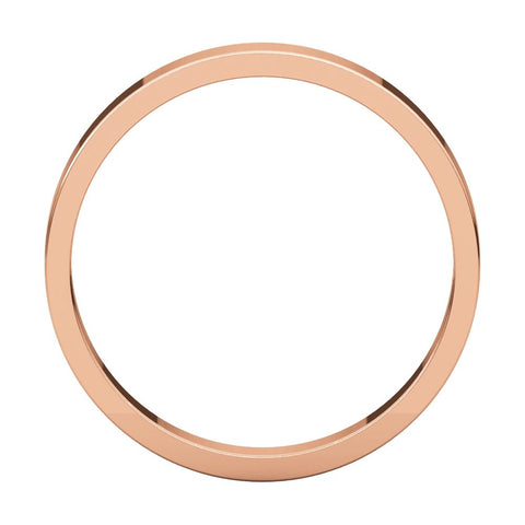 10k Rose Gold 3mm Flat Band, Size 7