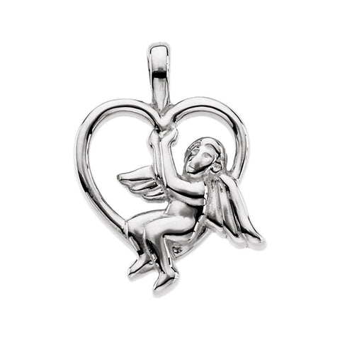 Sterling Silver Angel Heart Pendant