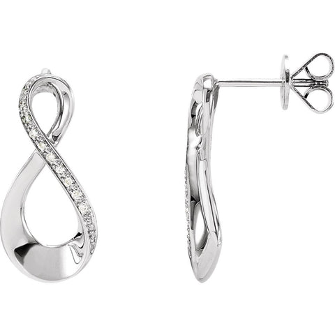 14k White Gold .08 CTW Diamond Infinity-Inspired Earrings