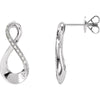 Pair of 0.08 CTTW Diamond Earrings in 14k White Gold
