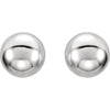 14k White Gold 5mm Ball Earrings with Bright Finish