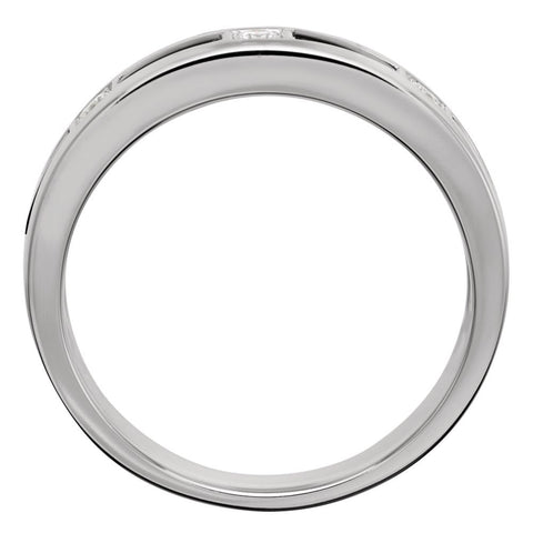 14k White Gold Onyx & 1/6 CTW Diamond Ring Size 11