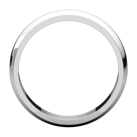 14k White Gold 5mm Half Round Edge Band, Size 8.5