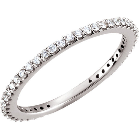 14k White Gold 1/3 CTW Diamond Stackable Ring Size 7