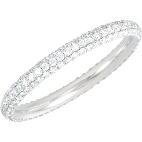 14k White Gold 3/4 CTW Diamond Eternity Band Size 5