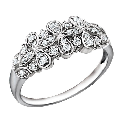 14k White Gold 1/5 CTW Diamond Anniversary Band, Size 7