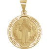 Hollow Round St. Benedict Medal in 14k Yellow Gold